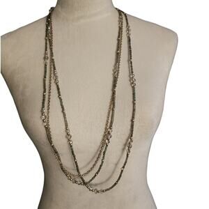 Lydell NYC Triple Layer Glass Seed Bead Necklace